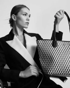 Bolsos Shopper^Lonbali Bolso Born Midi B&W Negro